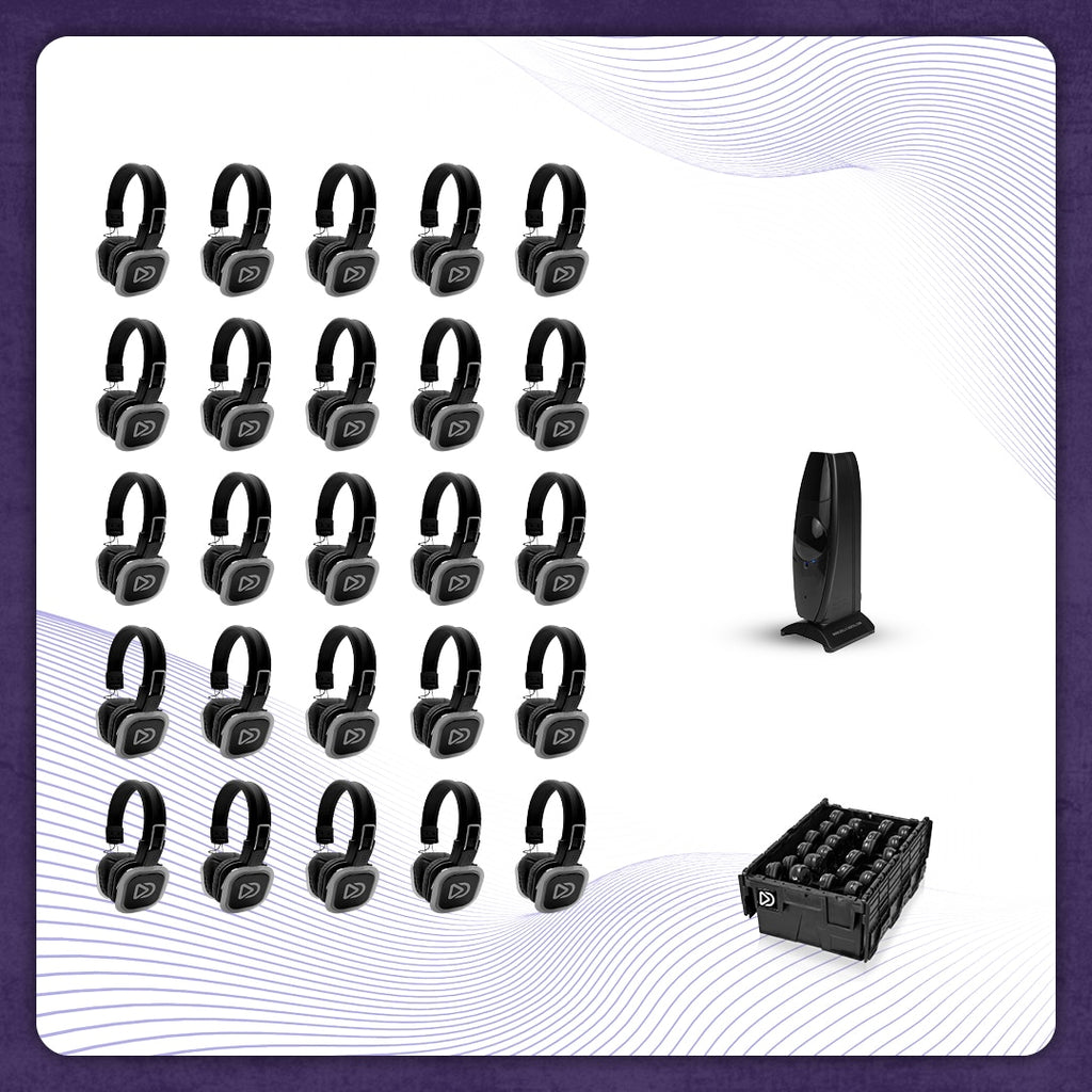 Pro Box BD 25. Silent Disco pro kit met T50 zender en een storage box