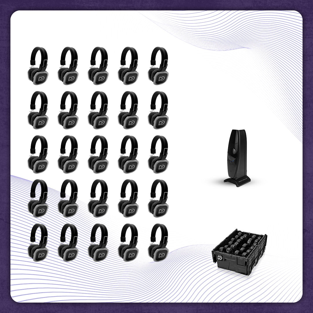 Pro Box BD 25. Silent Disco pro kit met T50 zender en een storage box