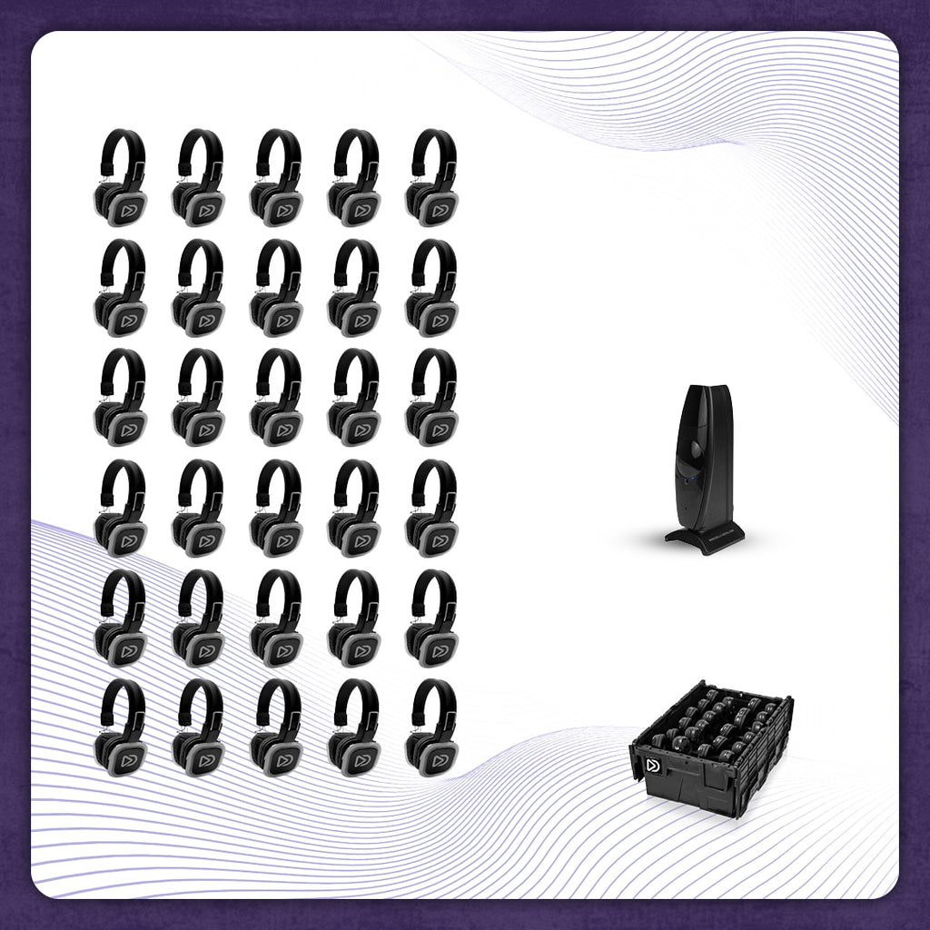 Pro Box BD 30. Silent Disco pro kit met T50 zender en een storage box