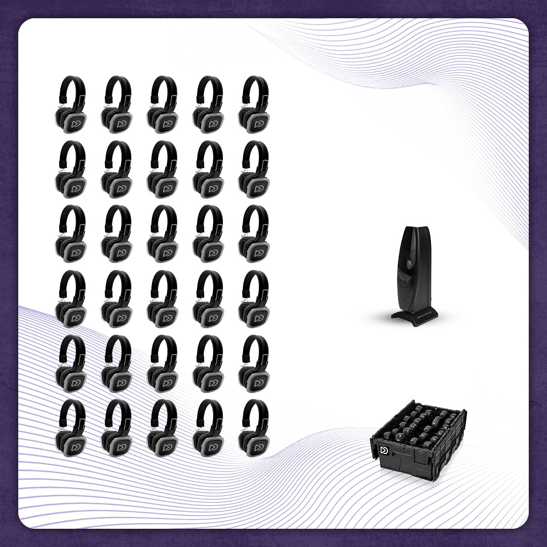 Pro Box BD 30. Silent Disco pro kit met T50 zender en een storage box