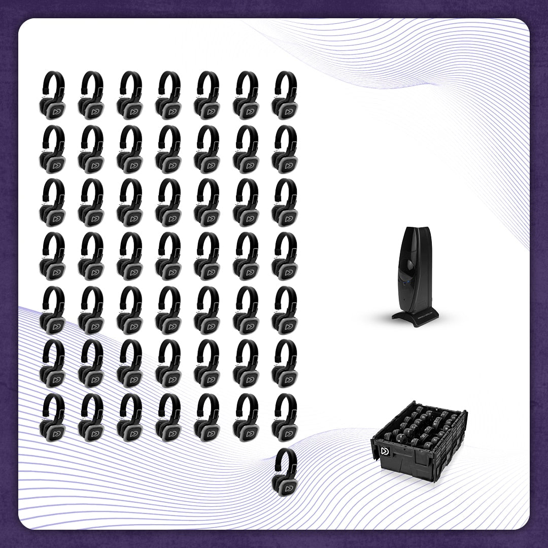 Pro Box BD 50. Silent Disco pro kit met T50 zender en 2 storage boxen