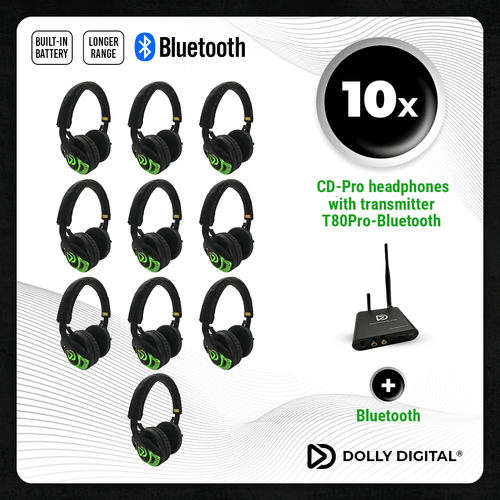 10x type CD-Pro Headsets + T80 Pro Bluetooth zender