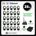 Pro Box CD-Pro 25. Premium Silent Disco pro kit, T80 Pro Bluetooth zender met storage box