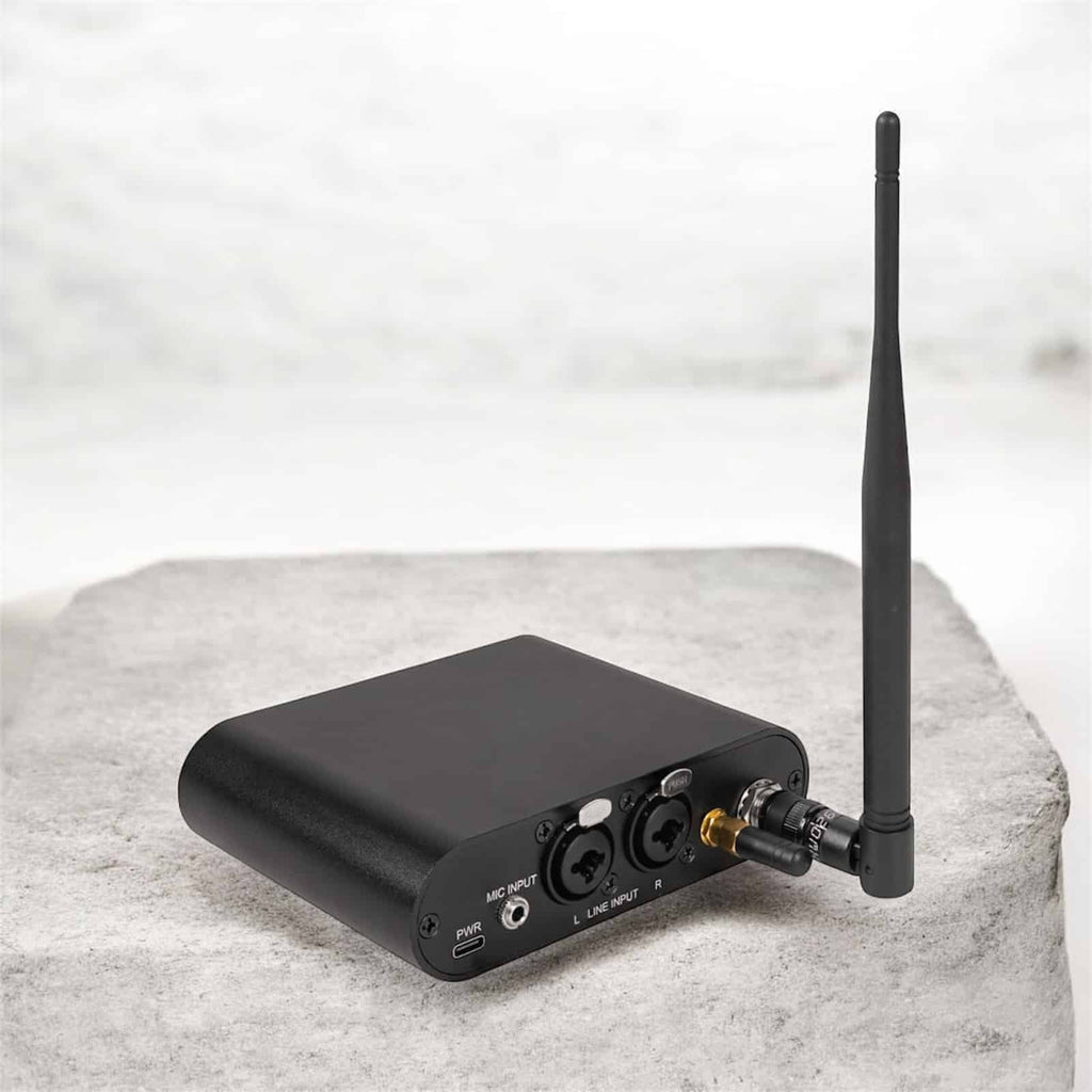 Émetteur Bluetooth-XLR T90 Pro avec batterie intégrée et entrée microphone. 5 canaux. XLR TRS