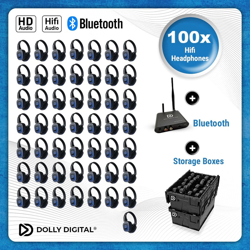 Pro Box FD-Pro 100. Premium Draadloze Koptelefoons voor Groepen - Pro Kit, T80 Pro Bluetooth zender met storage boxen