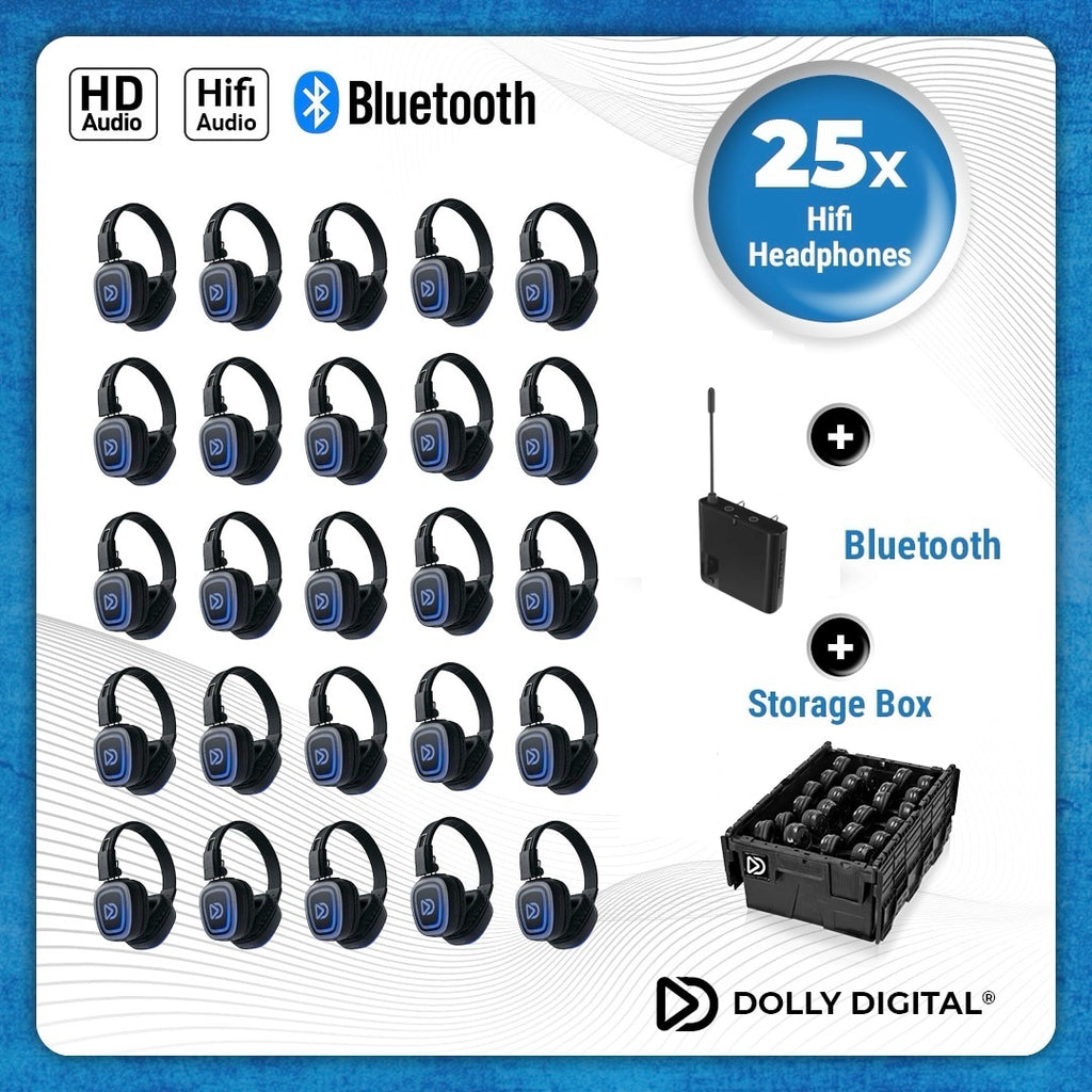 Pro Box FD-Pro 25. Premium Silent Disco pro kit, TX20 draagbare zender met storage box
