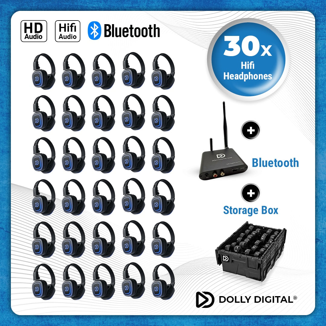Pro Box FD-Pro 30. Premium Silent Disco pro kit, T80 Pro Bluetooth zender met storage box