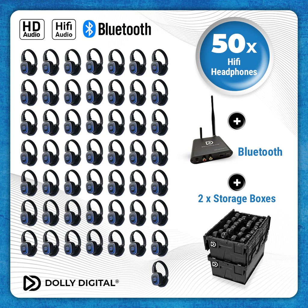 Pro Box FD-Pro 50. Premium Silent Disco pro kit, T80 Pro Bluetooth zender met storage box