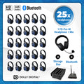 25x type FD-Pro Headsets + 1x Microfoon + Bluetooth. Premium draadloze koptelefoons voor groepen Pro-Kit met storage box