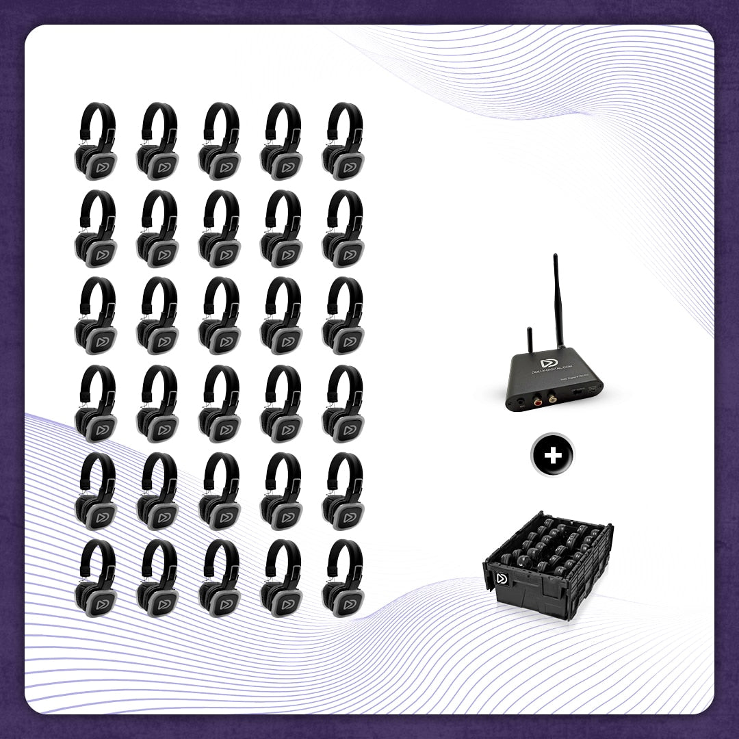 Pro Box BD 30. Silent Disco pro kit met T80 Pro Bluetooth zender en een storage box