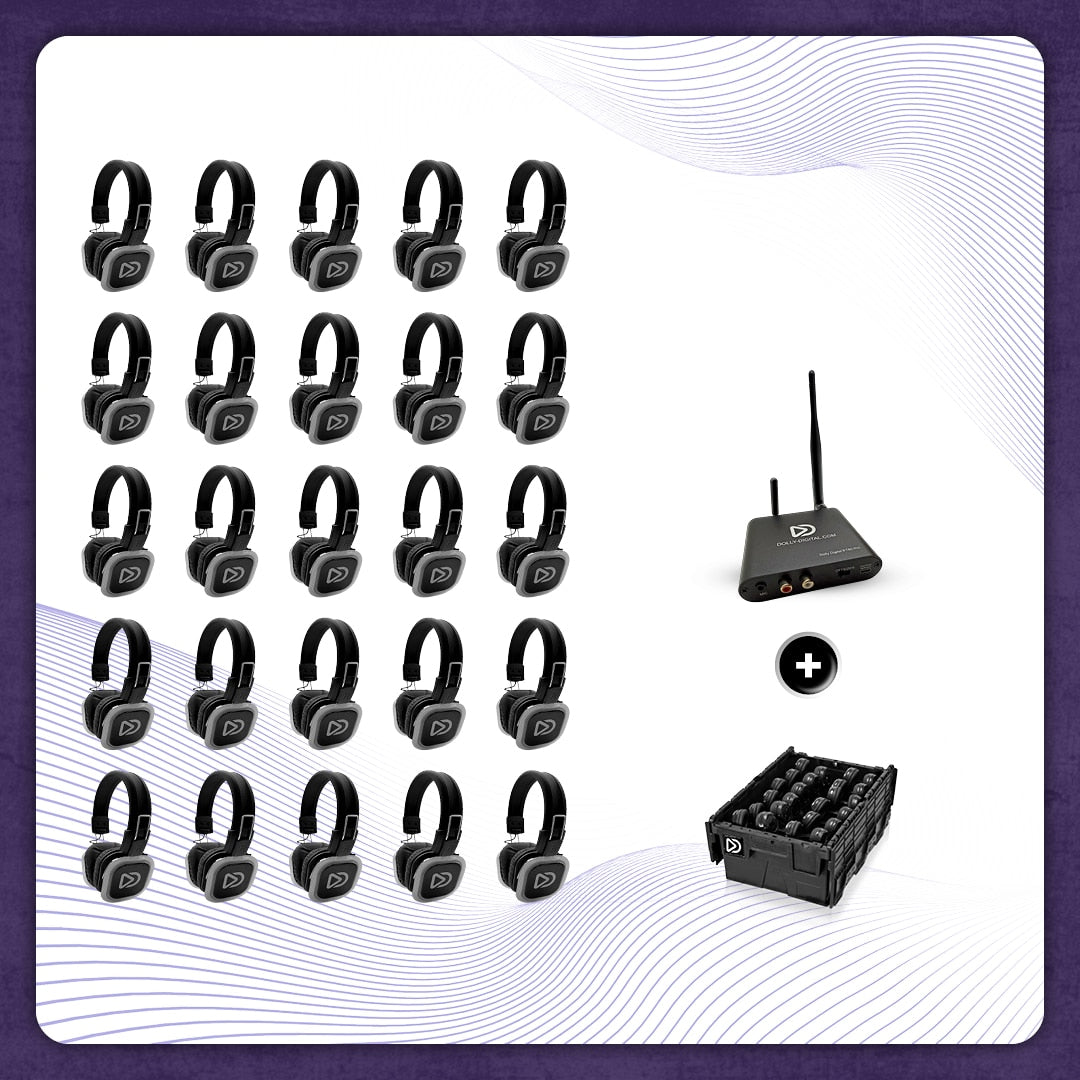 Pro Box BD 25. Silent Disco pro kit met T80 Pro Bluetooth zender en een storage box