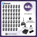 Pro Box BD 48. Silent Disco pro kit met T80 Pro Bluetooth zender, oplaadstation en een storage box