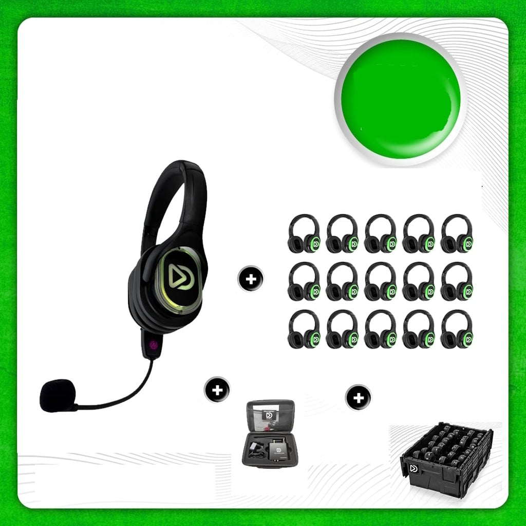 Pro Box RD-Pro 15 + 1x Microfoon + Bluetooth. Premium Silent Disco pro kit met storage box