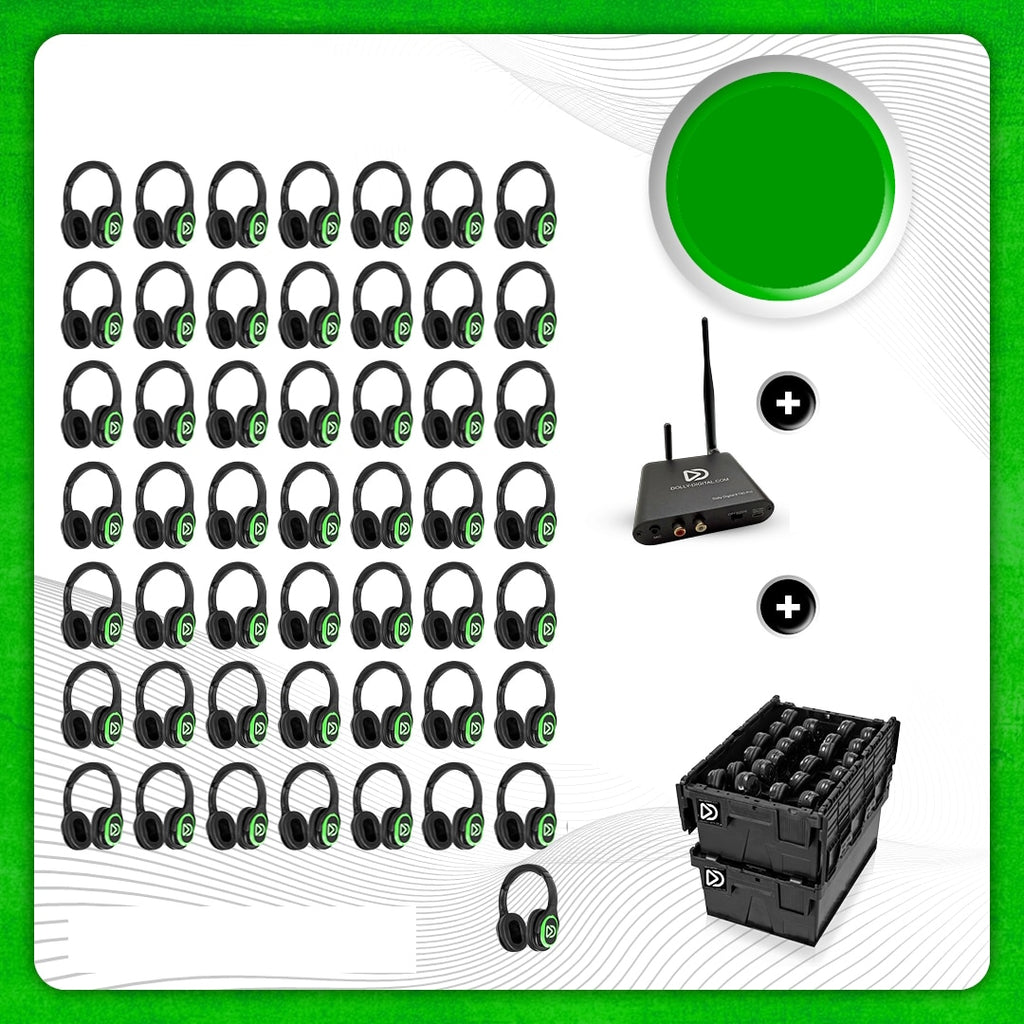 Pro Box RD-Pro 50. Premium Draadloze Koptelefoons voor Groepen - Pro Set, T80Pro-Bluetooth zender met storage boxen
