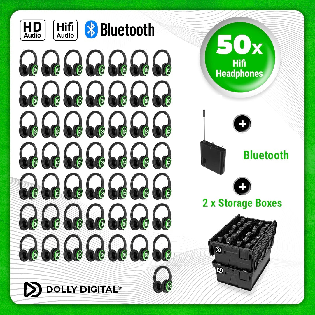 Pro Box RD-Pro 50. Premium Silent Disco pro kit, TX20 draagbare zender met storage boxen